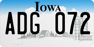 IA license plate ADG072