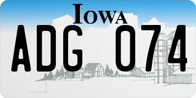 IA license plate ADG074