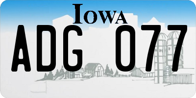 IA license plate ADG077