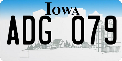IA license plate ADG079