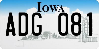 IA license plate ADG081