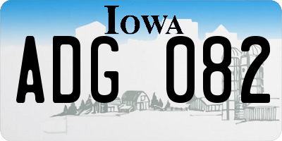 IA license plate ADG082