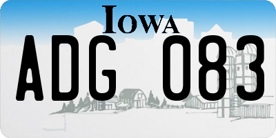 IA license plate ADG083