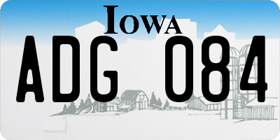 IA license plate ADG084