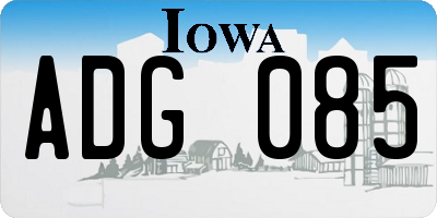 IA license plate ADG085
