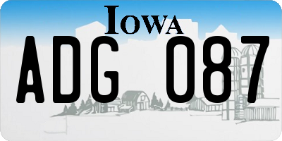 IA license plate ADG087