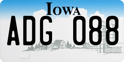 IA license plate ADG088