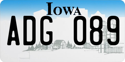 IA license plate ADG089
