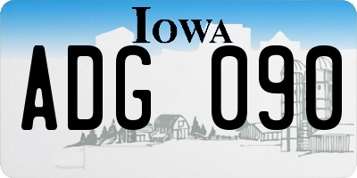 IA license plate ADG090