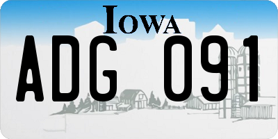 IA license plate ADG091
