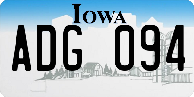 IA license plate ADG094