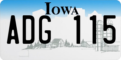 IA license plate ADG115