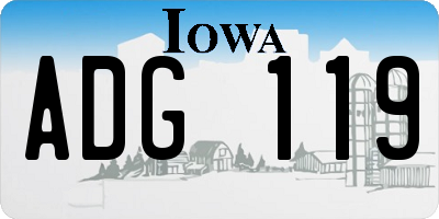 IA license plate ADG119