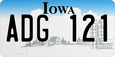 IA license plate ADG121