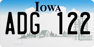 IA license plate ADG122