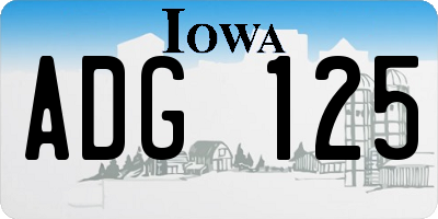 IA license plate ADG125