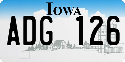 IA license plate ADG126