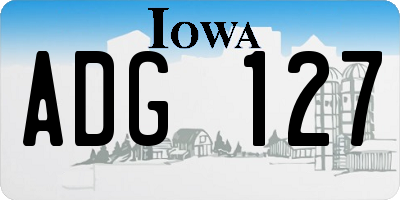 IA license plate ADG127
