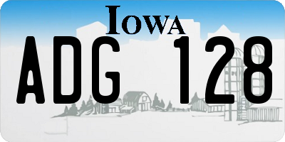 IA license plate ADG128