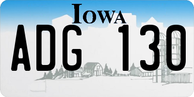 IA license plate ADG130