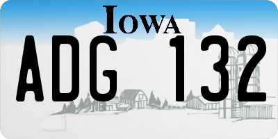 IA license plate ADG132
