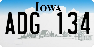 IA license plate ADG134