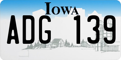 IA license plate ADG139