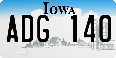 IA license plate ADG140