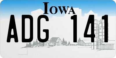 IA license plate ADG141