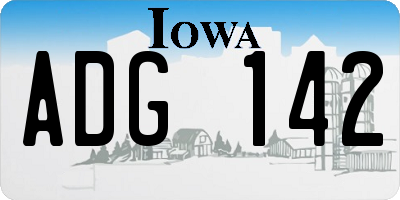 IA license plate ADG142