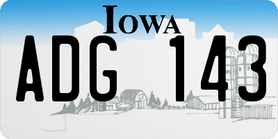 IA license plate ADG143