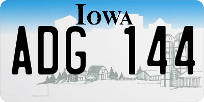 IA license plate ADG144