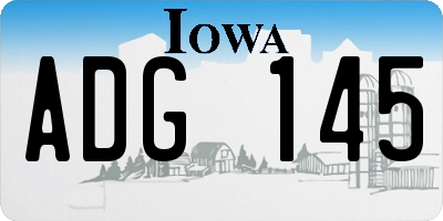 IA license plate ADG145
