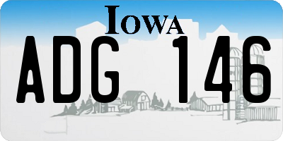 IA license plate ADG146