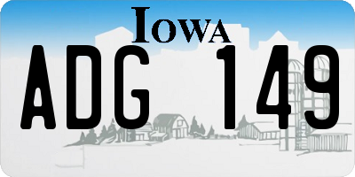 IA license plate ADG149