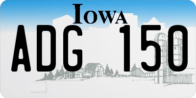 IA license plate ADG150