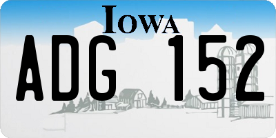 IA license plate ADG152