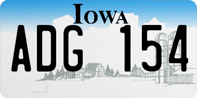 IA license plate ADG154