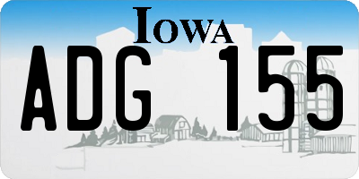 IA license plate ADG155
