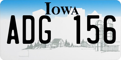 IA license plate ADG156