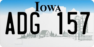 IA license plate ADG157