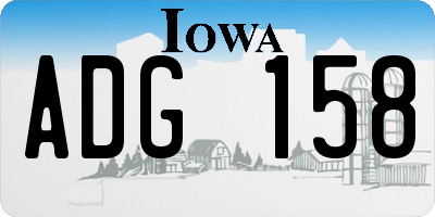 IA license plate ADG158