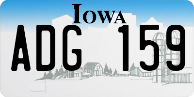 IA license plate ADG159