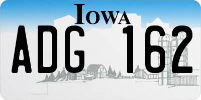 IA license plate ADG162