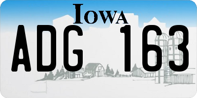 IA license plate ADG163