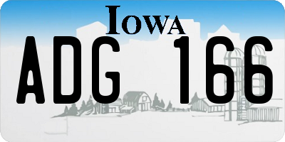IA license plate ADG166