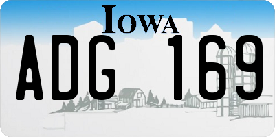 IA license plate ADG169