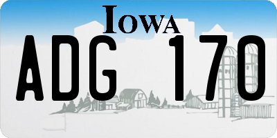 IA license plate ADG170