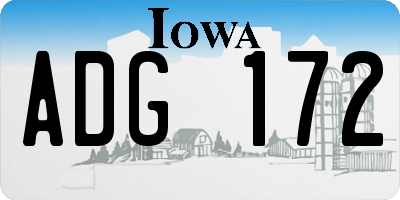 IA license plate ADG172