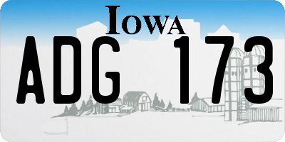 IA license plate ADG173